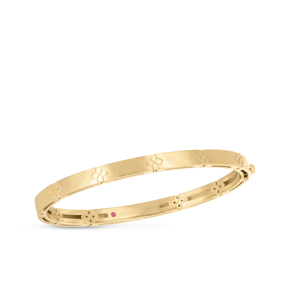 18K YELLOW GOLD LOVE IN VERONA NARROW WIDTH BANGLE