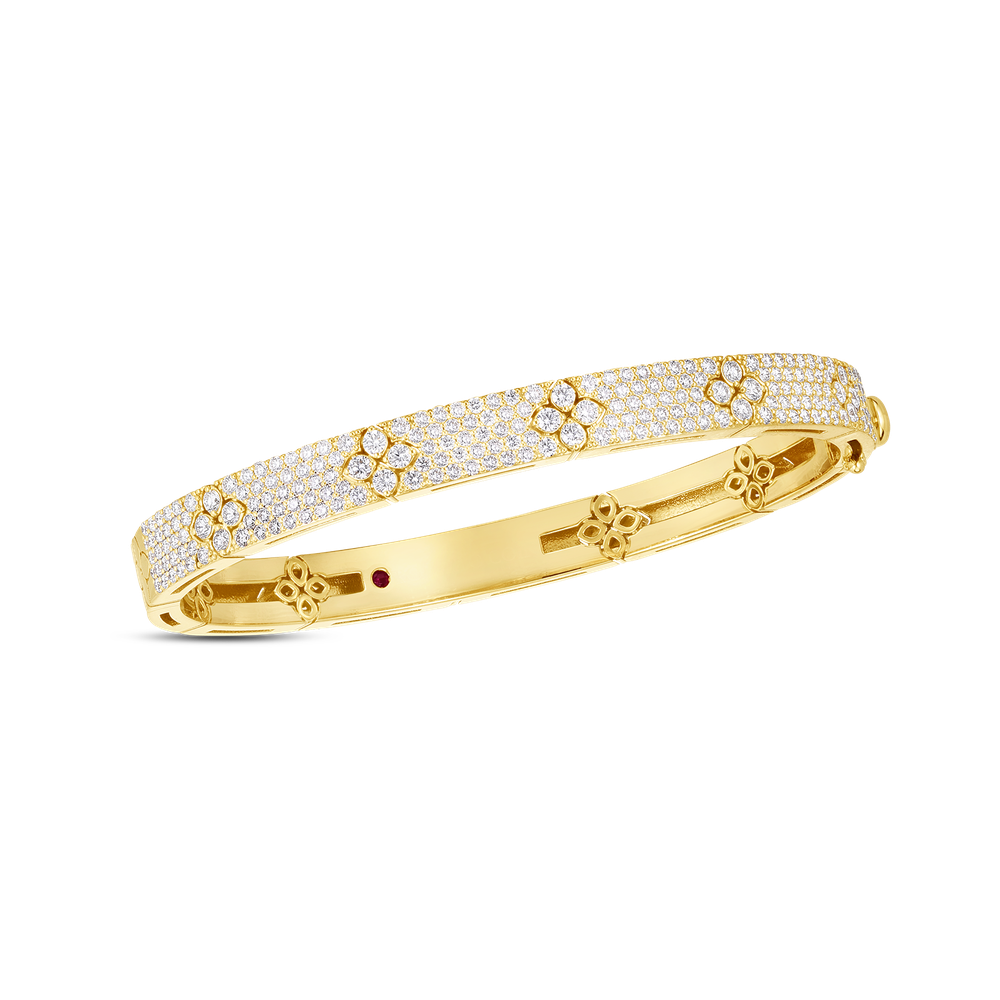 18K GOLD LOVE IN VERONA PAVE DIAMOND BANGLE - 18K Yellow Gold