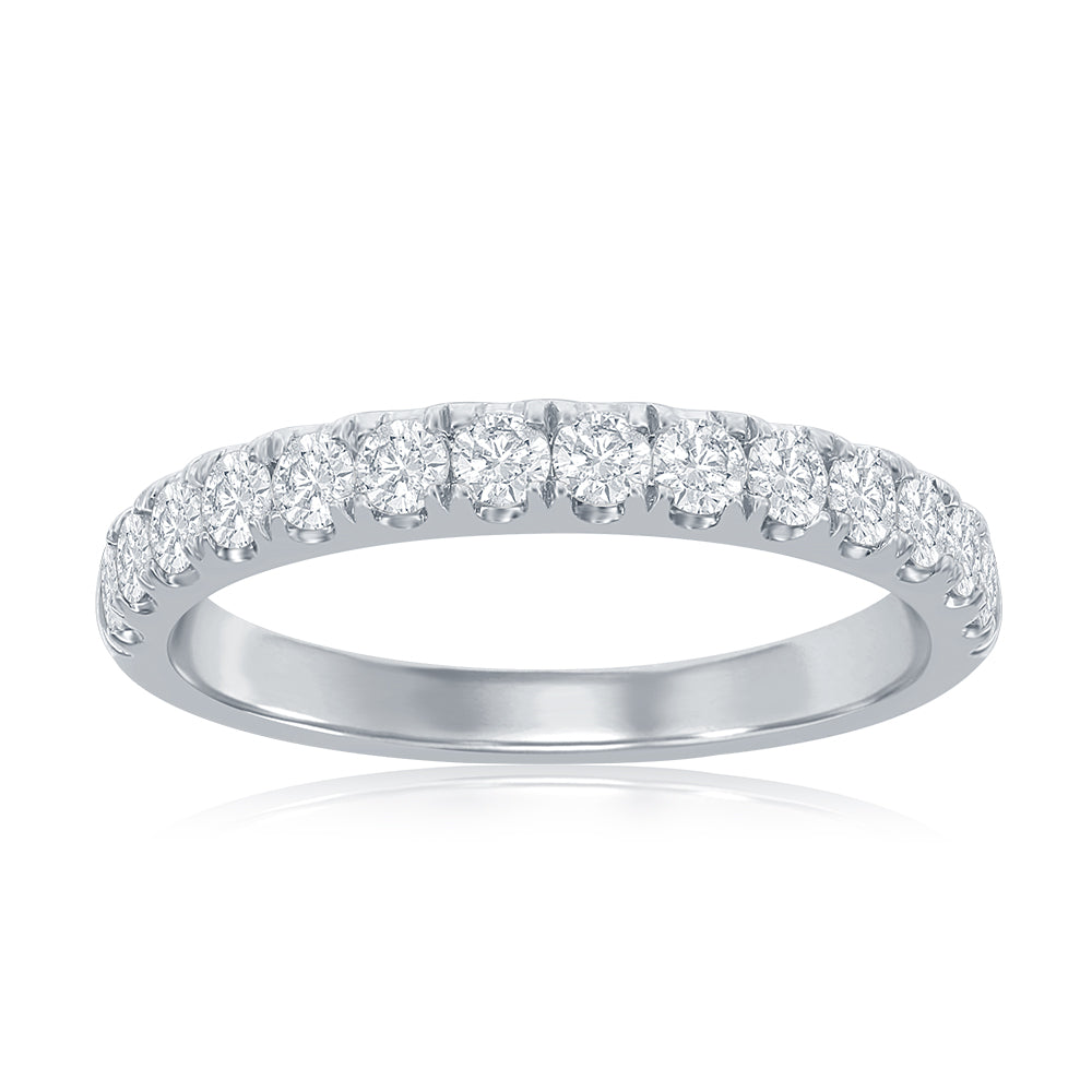 14K White Gold Pavé Diamond Band