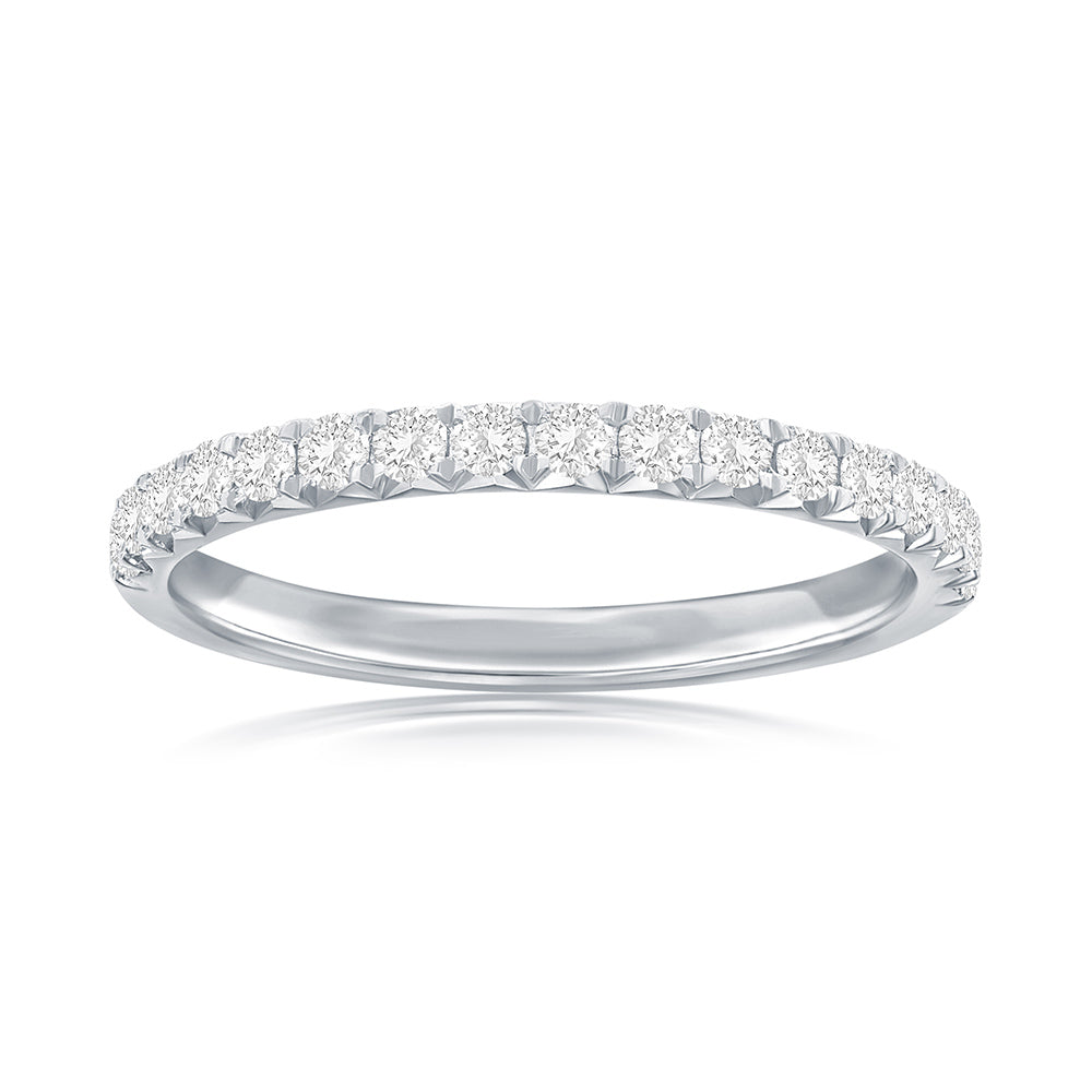 14K White Gold Pavé Diamond Band