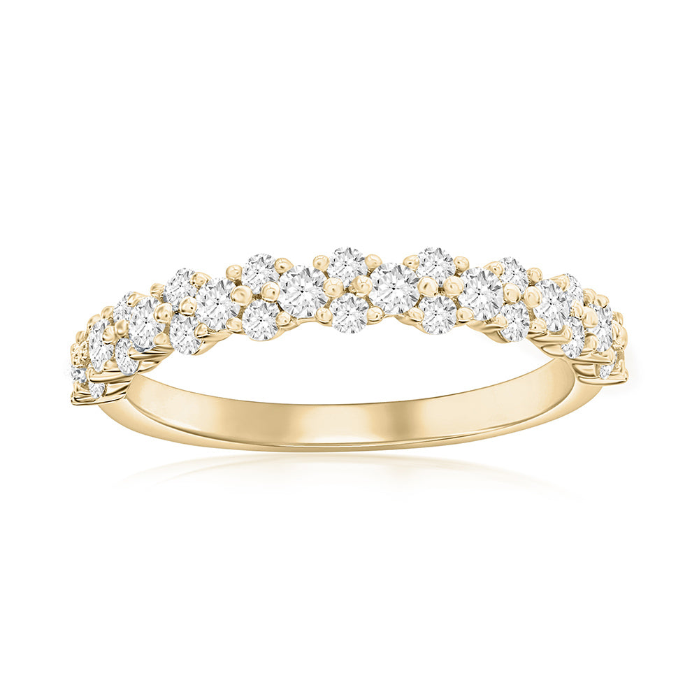 14K Yellow Gold Pavé Diamond Band
