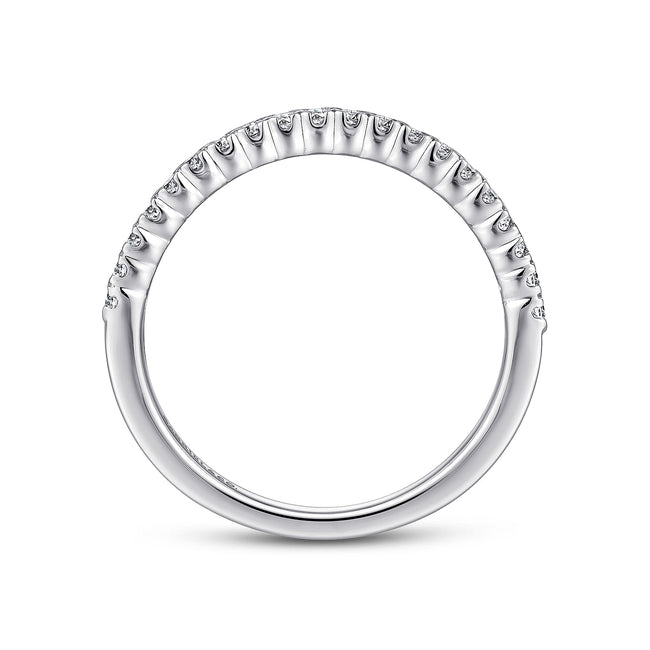 14K White Gold Prong Set Diamond Wedding Band