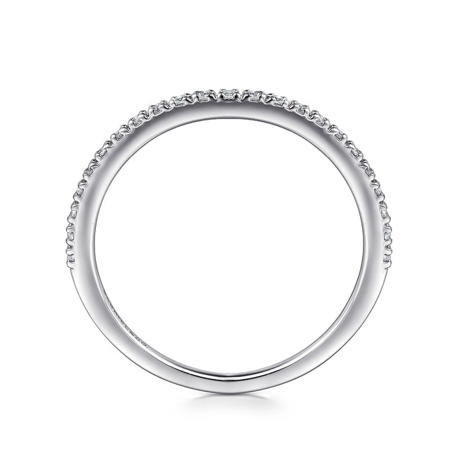 14K White Gold Prong Set Diamond Wedding Band