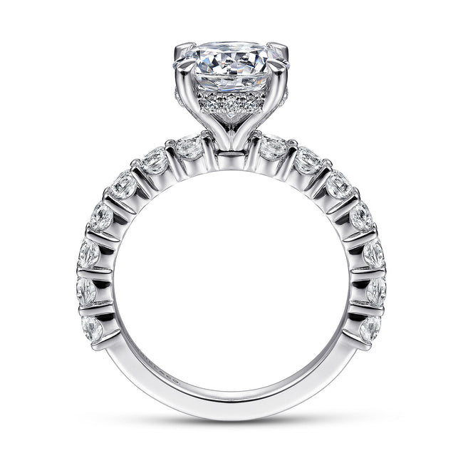 14K White Gold Round Diamond Engagement Ring