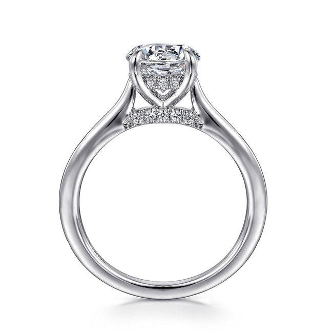 14K White Gold Round Diamond Engagement Ring