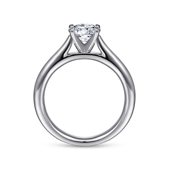 14K White Gold Round Diamond Engagement Ring
