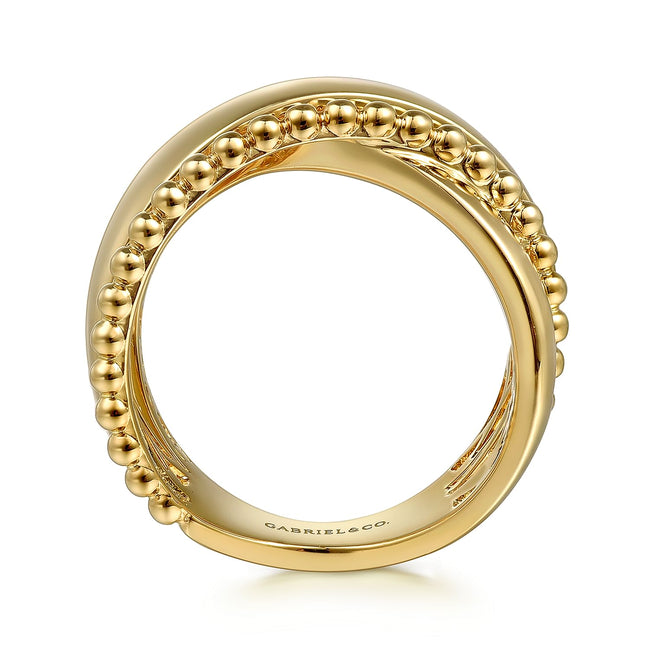 14K Yellow Gold Bujukan Criss Cross Ring