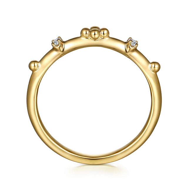 14K Yellow Gold Bujukan Diamond Stackable Ring