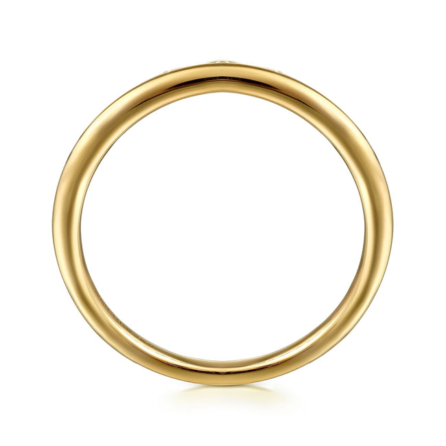 14K Yellow Gold Bujukan Crown Stackable Ring