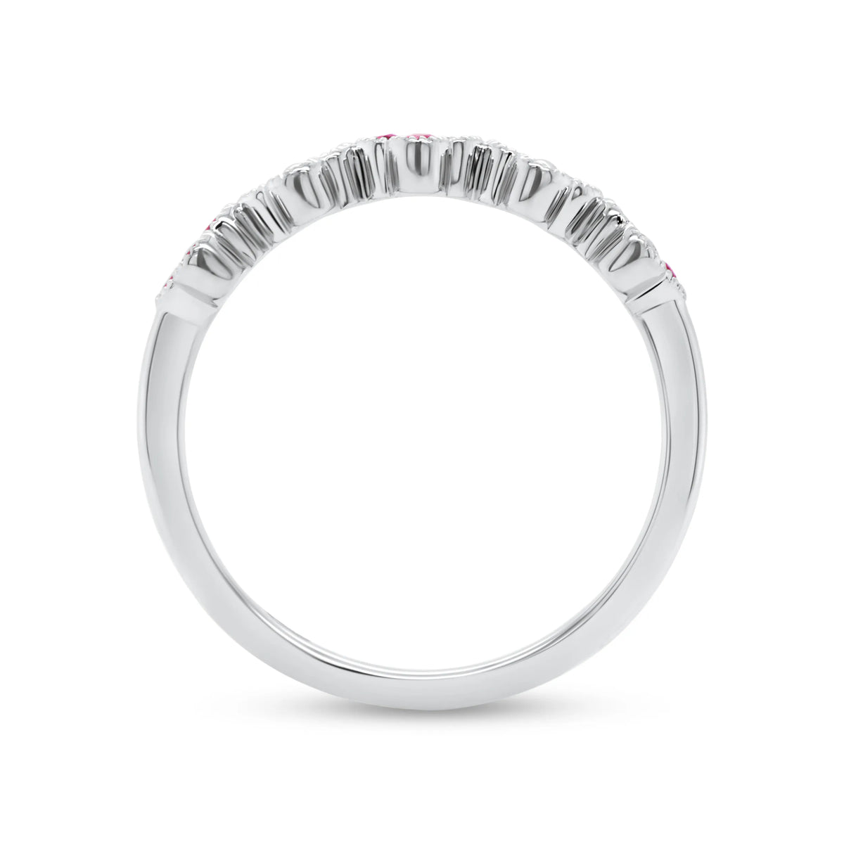 Uneek Precious Collection 1-Row Round Ruby Fashion Ring