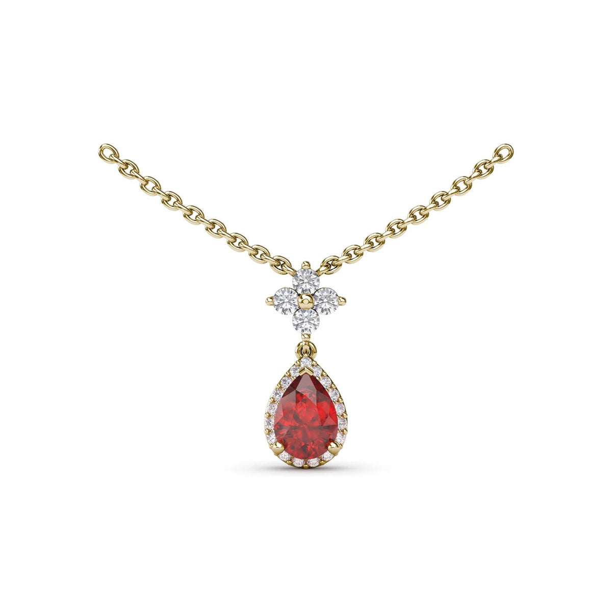 Ruby and Teardrop Necklace