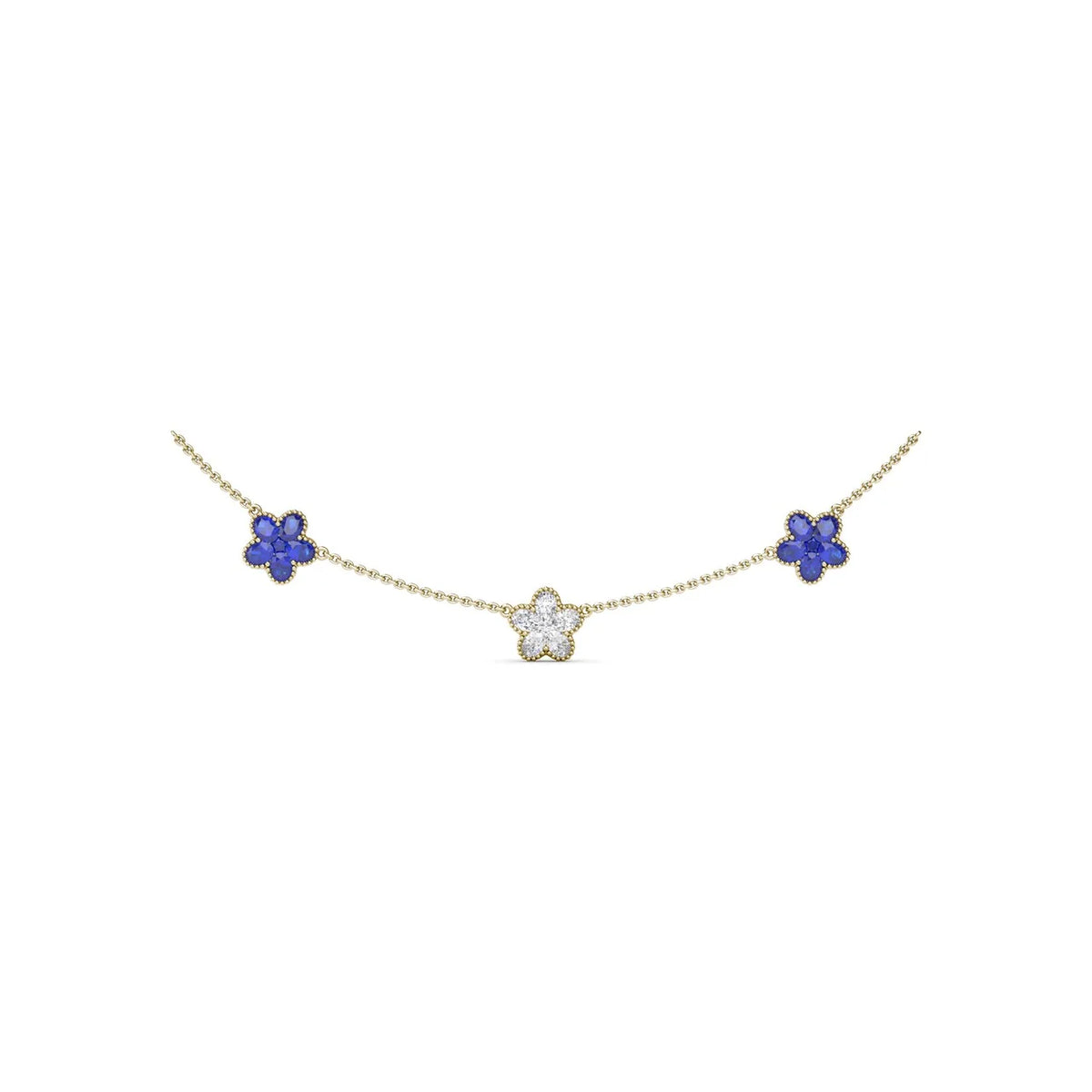 Three-Station and Sapphire Necklace