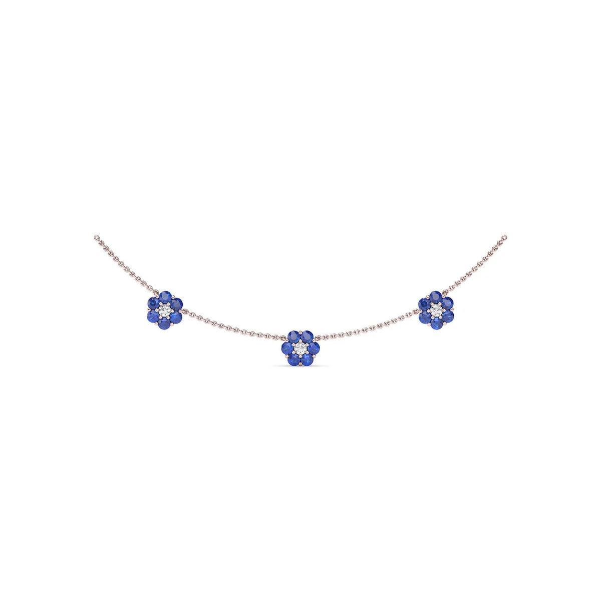 Magnolia Sapphire and Necklace