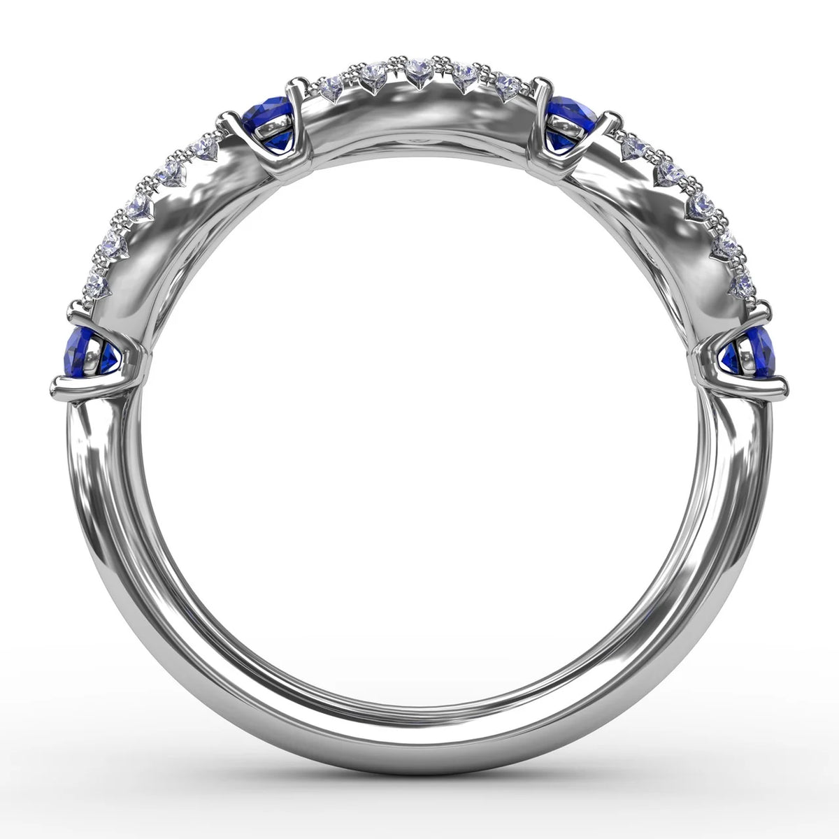 Sapphire and Scalloped Ring
