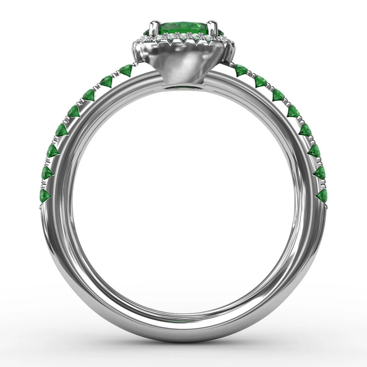 Double Row Oval Emerald and Ring