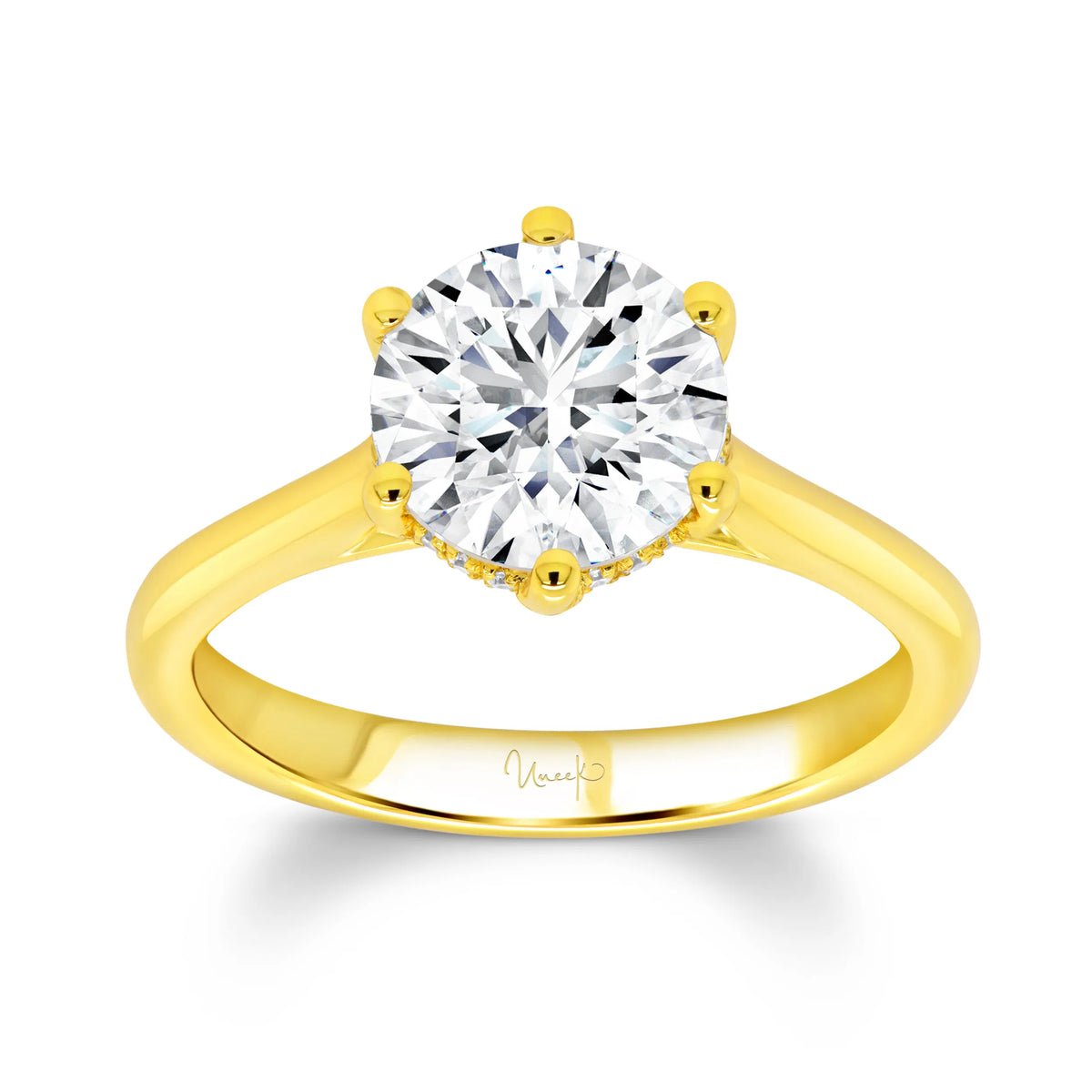 Uneek Timeless Collection Solitaire Round Engagement Ring