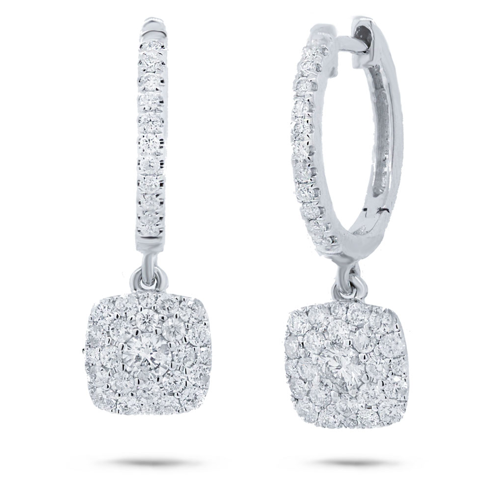 0.70Ct 14K W/G Diamond Cluster Earring