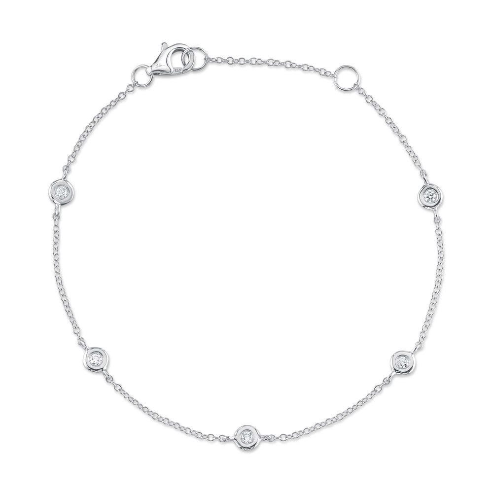 0.13Ct 14K W/G 7" Diamonds By The Yard Bracelet