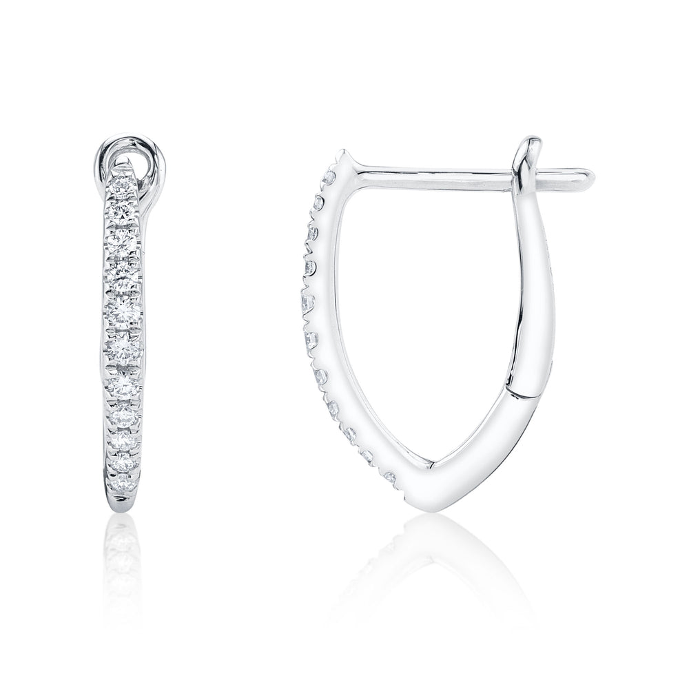 0.15Ct 14K W/G Diamond Hoop Earring