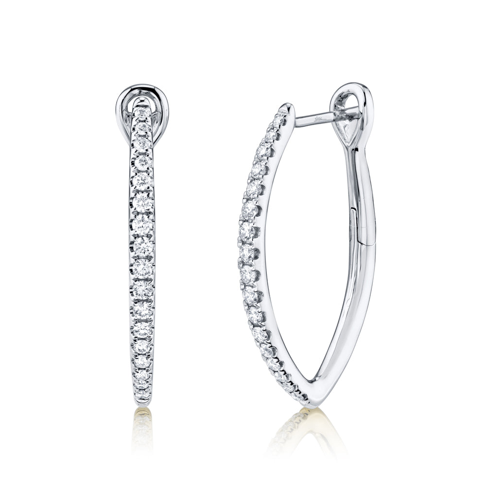 0.35Ct 14K W/G Diamond Hoop Earring