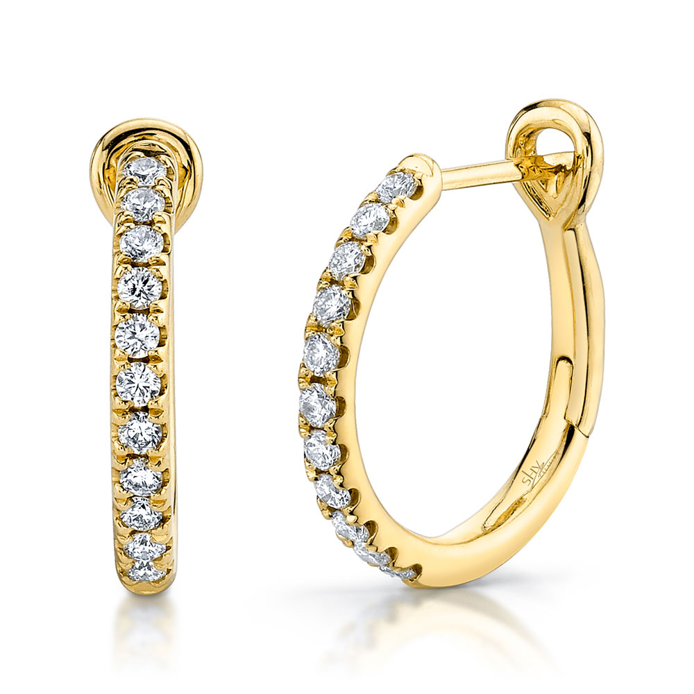 0.26Ct 14K Y/G Diamond Hoop Earring