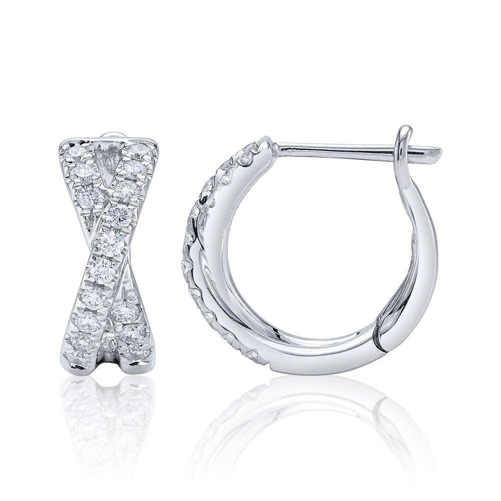 0.40Ct 14K W/G Diamond Huggie Earring
