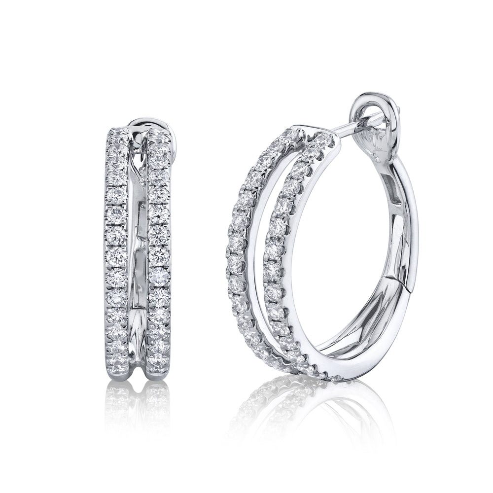 0.79Ct 14K W/G Diamond Hoop Earring
