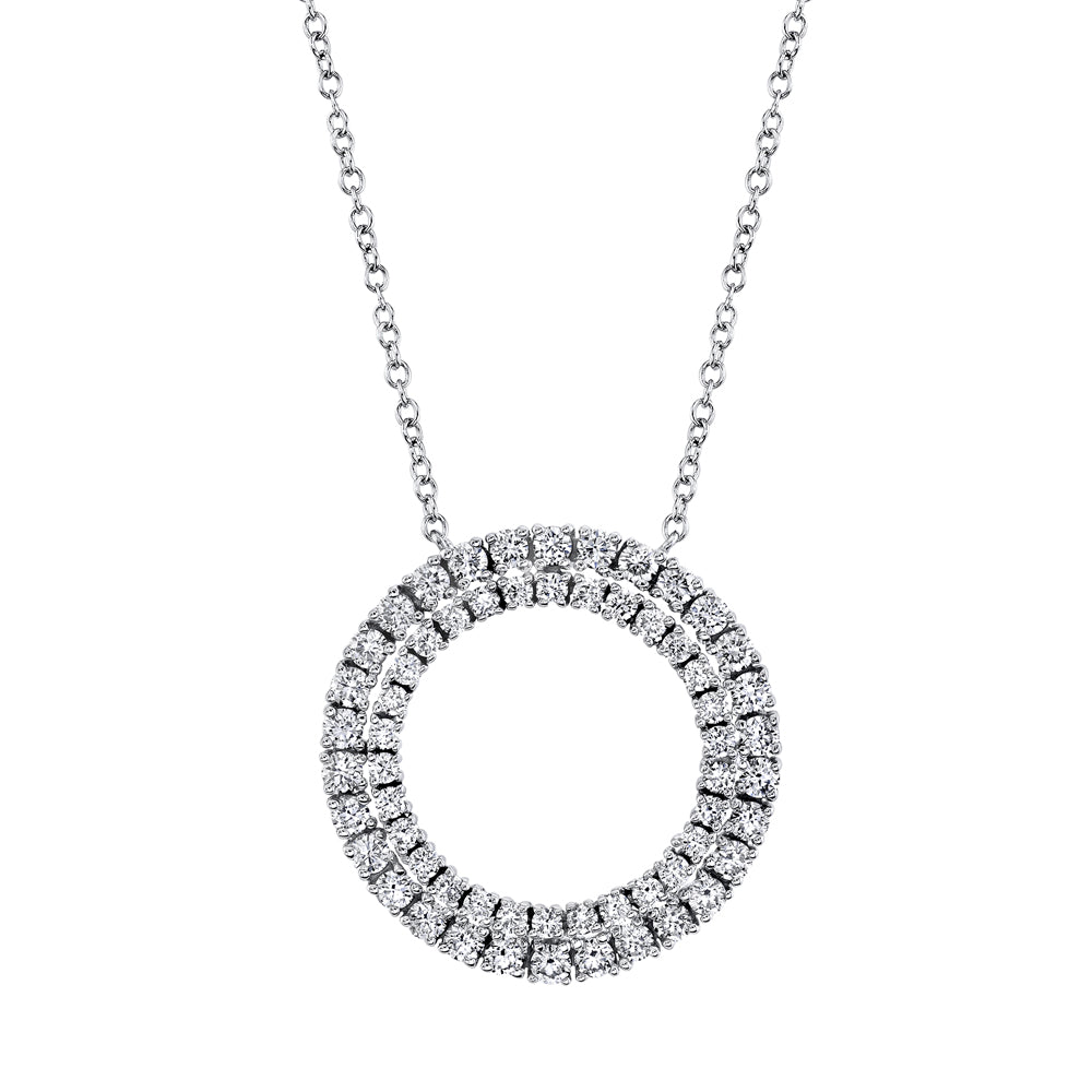 0.94Ct 14K W/G Diamond Circle Necklace