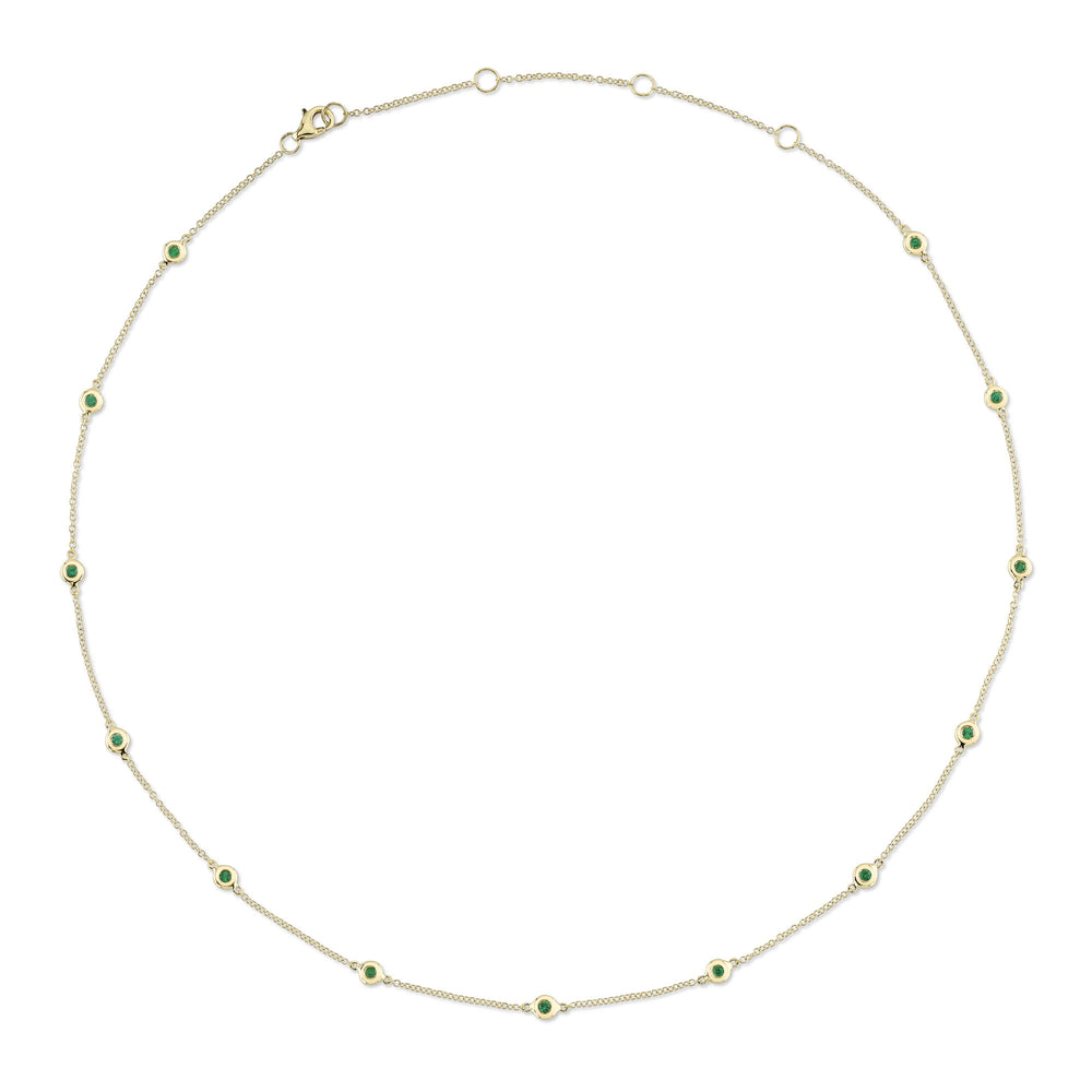 0.33Ct 14K Y/G Emerald By The Yard Necklace