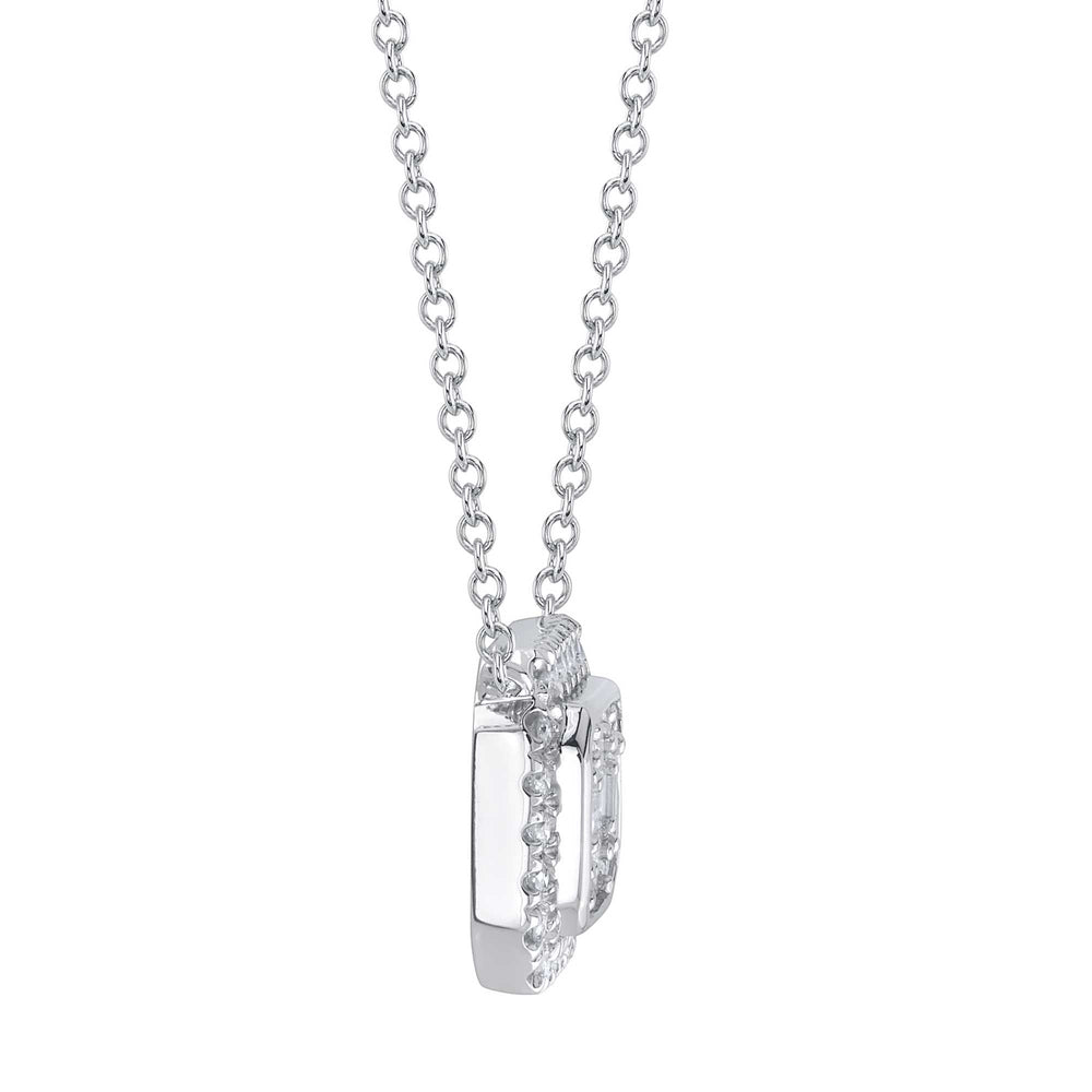 0.41Ct 14K W/G Diamond Baguette Necklace