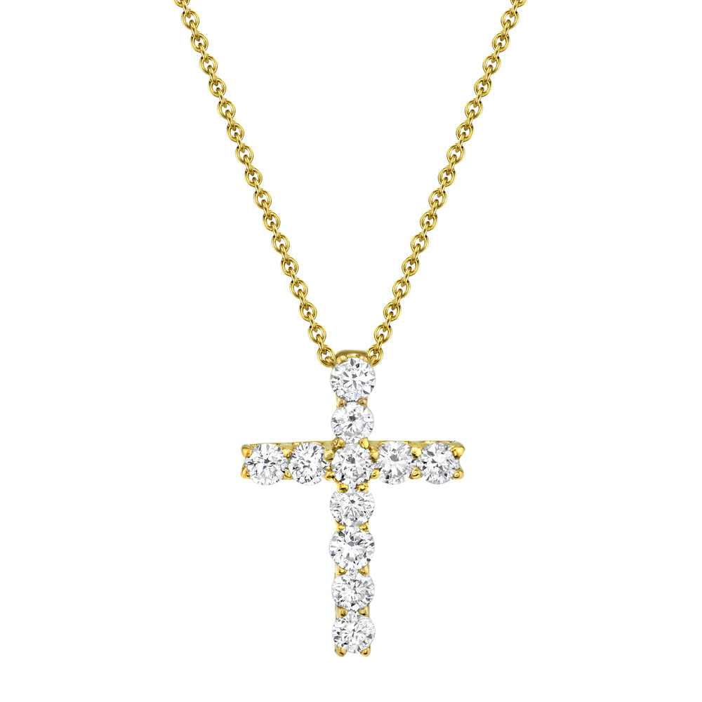 0.32Ct 14K Y/G Diamond Cross Necklace