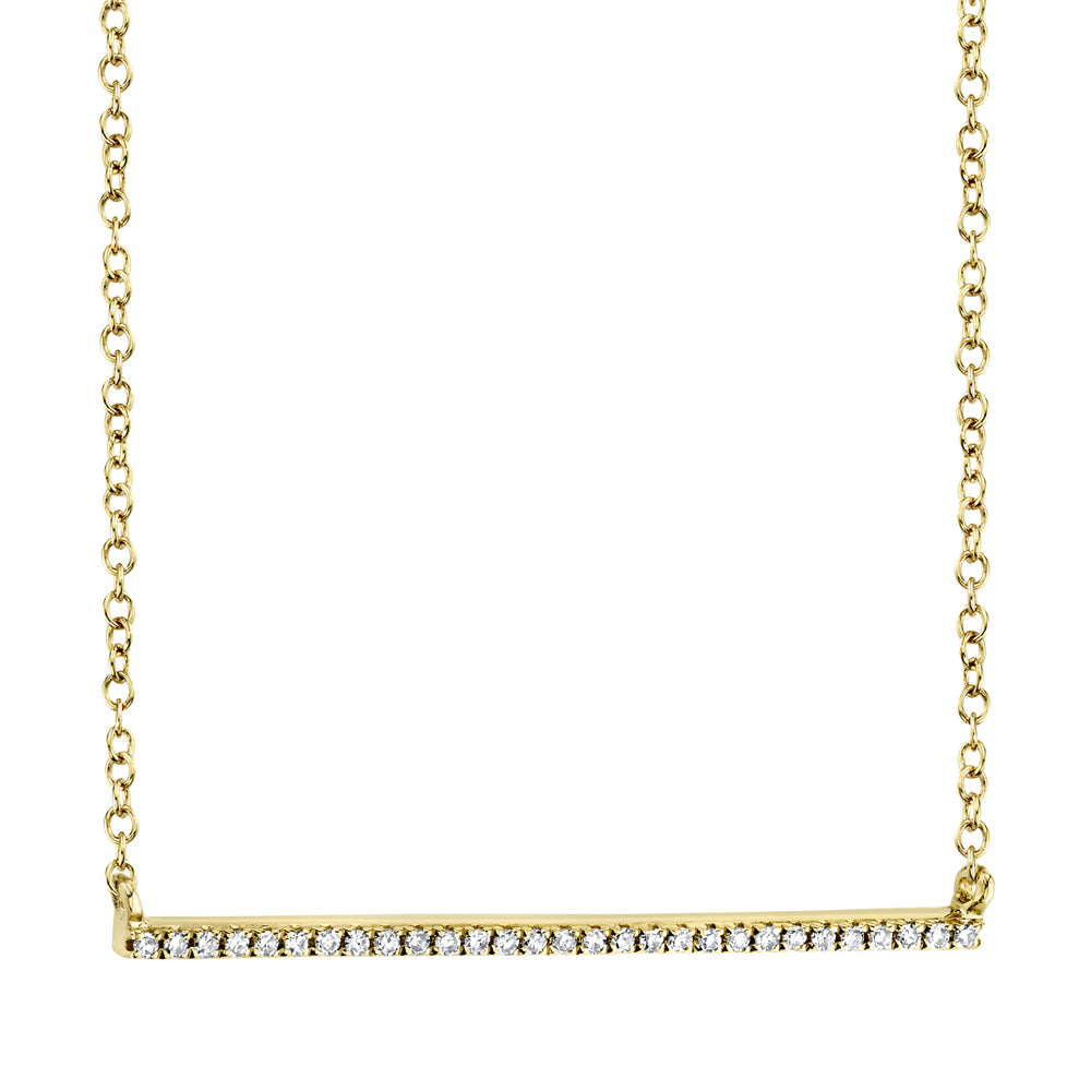 0.08Ct 14K Y/G Diamond Bar Necklace