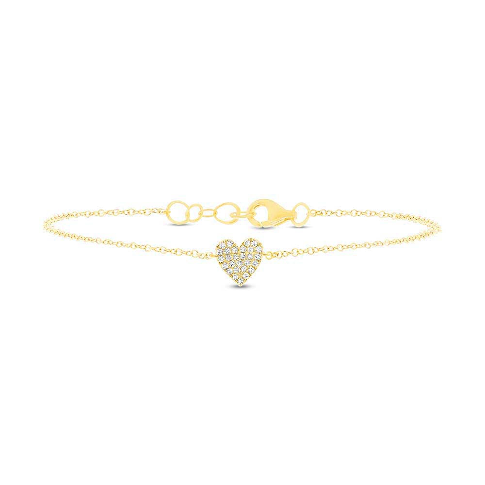 0.08Ct 14K Y/G Diamond Heart Bracelet