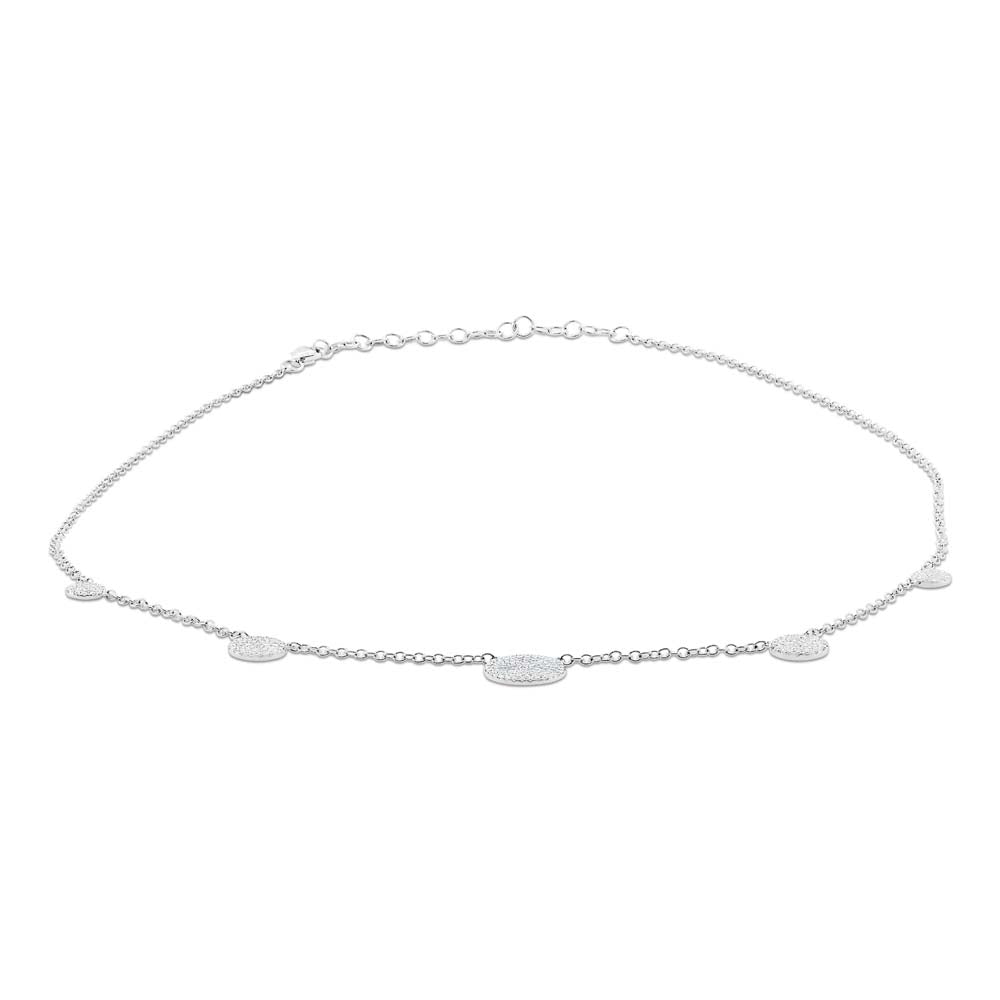 0.42Ct 14K W/G Diamond Pave Circle Necklace
