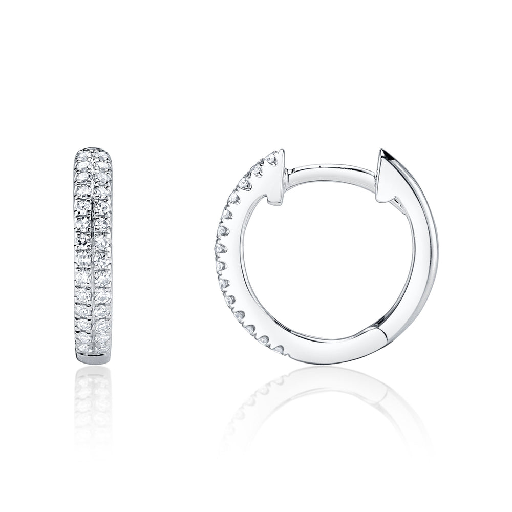 0.12Ct 14K W/G Diamond Pave Huggie Earring