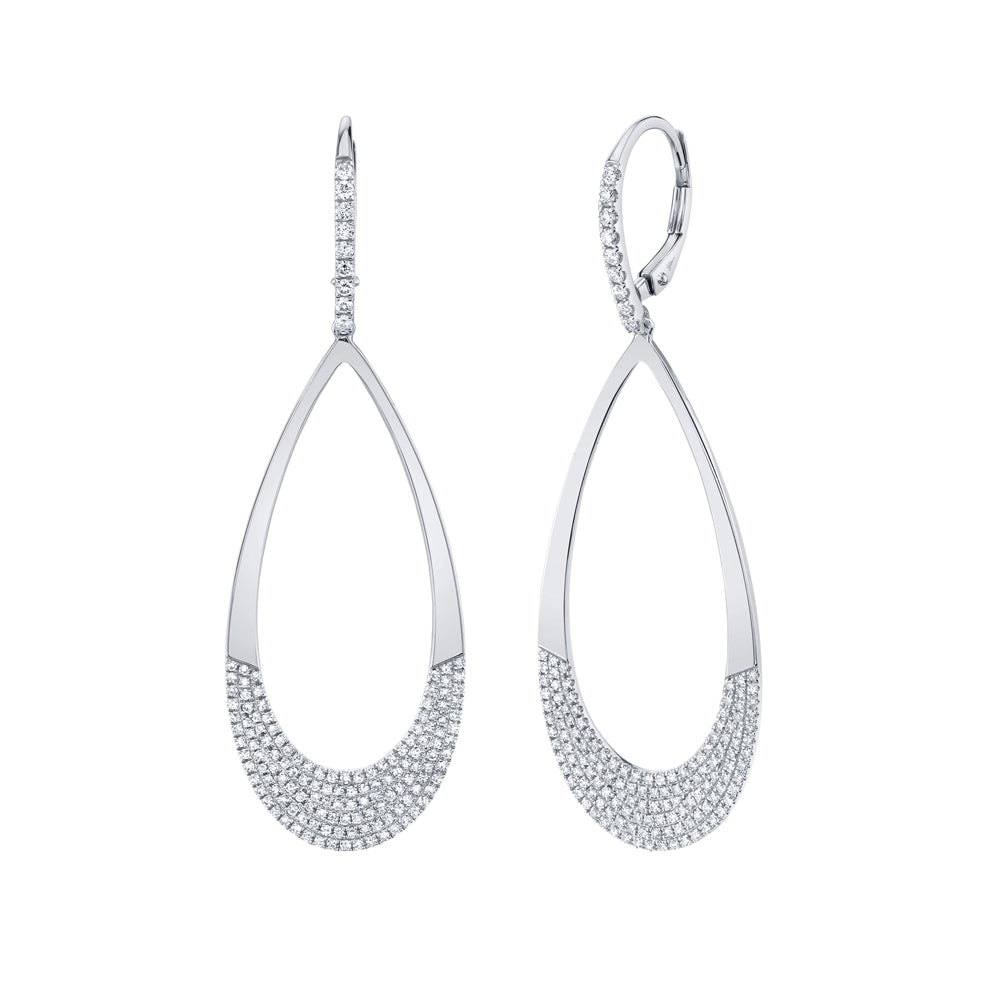 0.88Ct 14K W/G Diamond Pave Earring