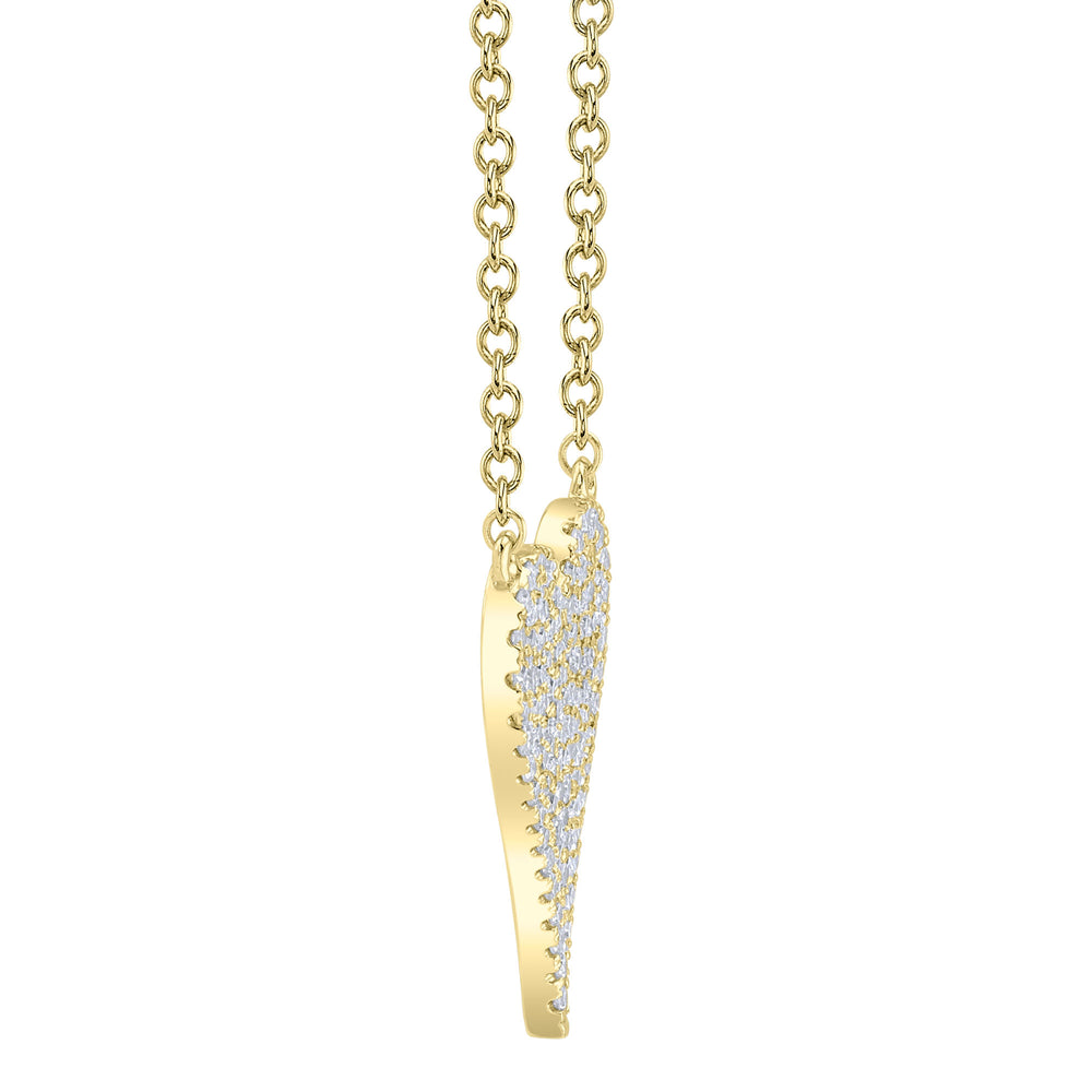 0.11Ct 14K Y/G Diamond Pave Heart Necklace