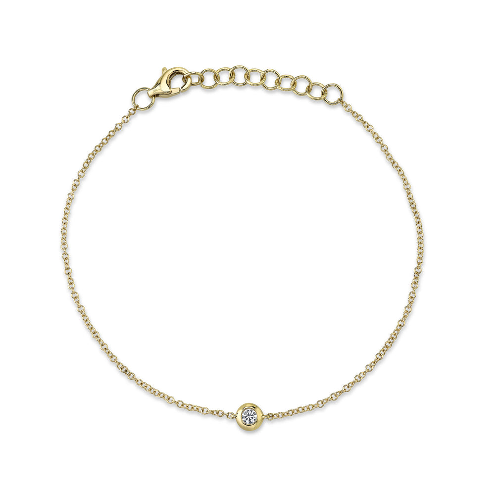0.06Ct 14K Y/G Diamond Bezel Bracelet