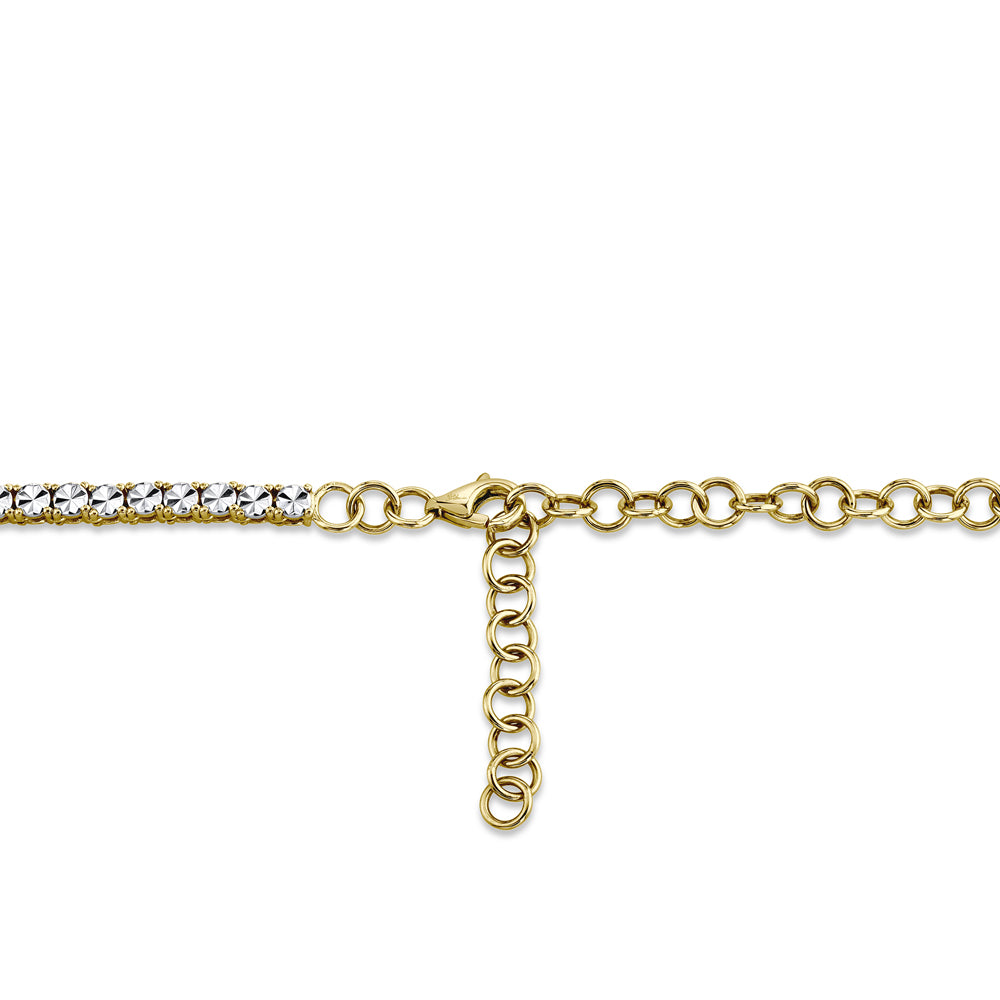 0.95Ct 14K Y/G Diamond Tennis Necklace