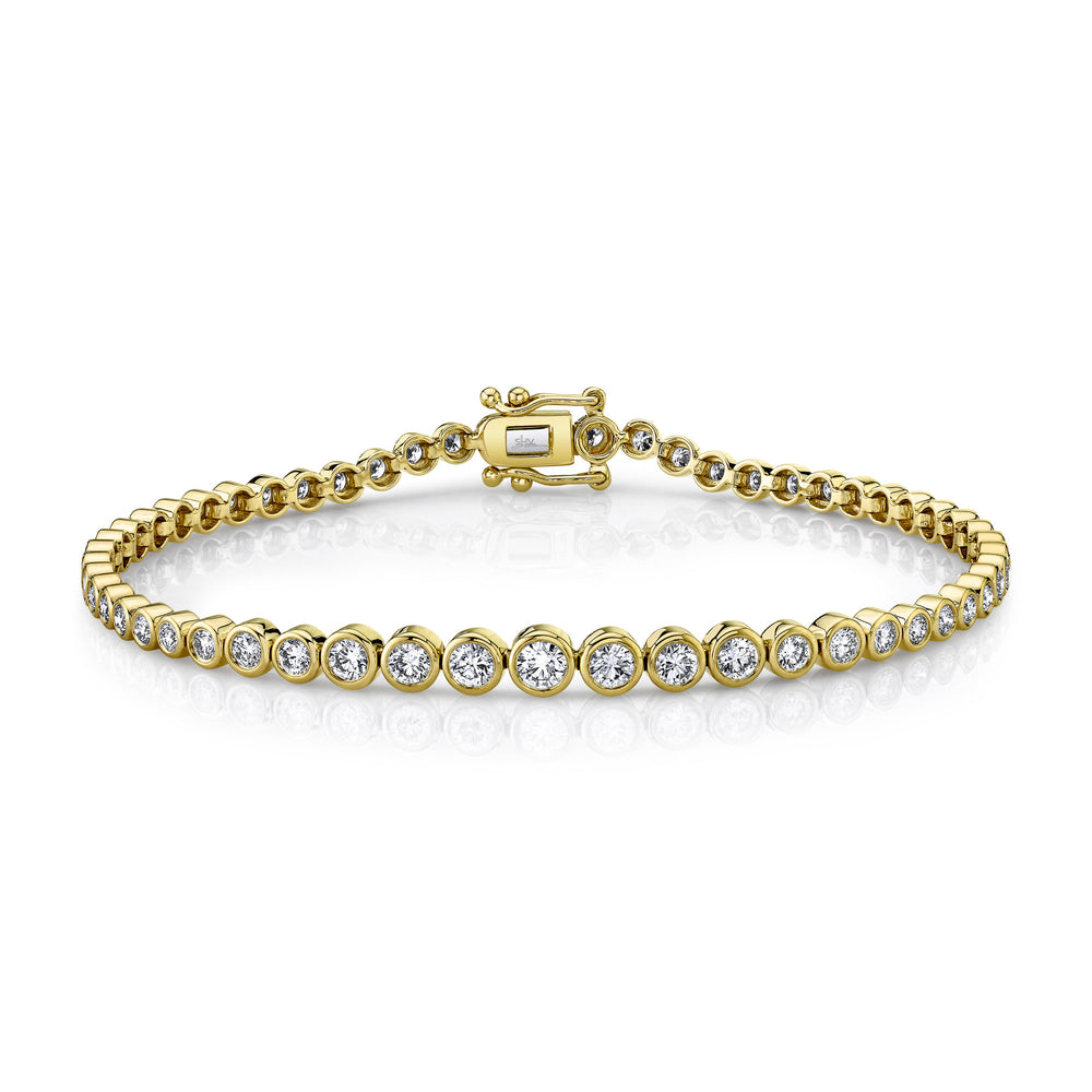 1.90Ct 14K Y/G Diamond Bezel Tennis Bracelet
