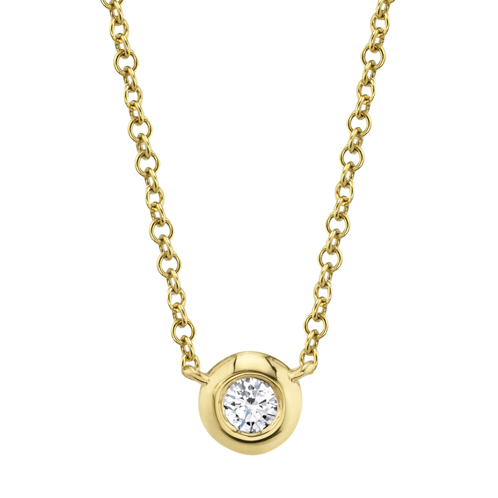 0.10Ct 14K Y/G Diamond Bezel Necklace