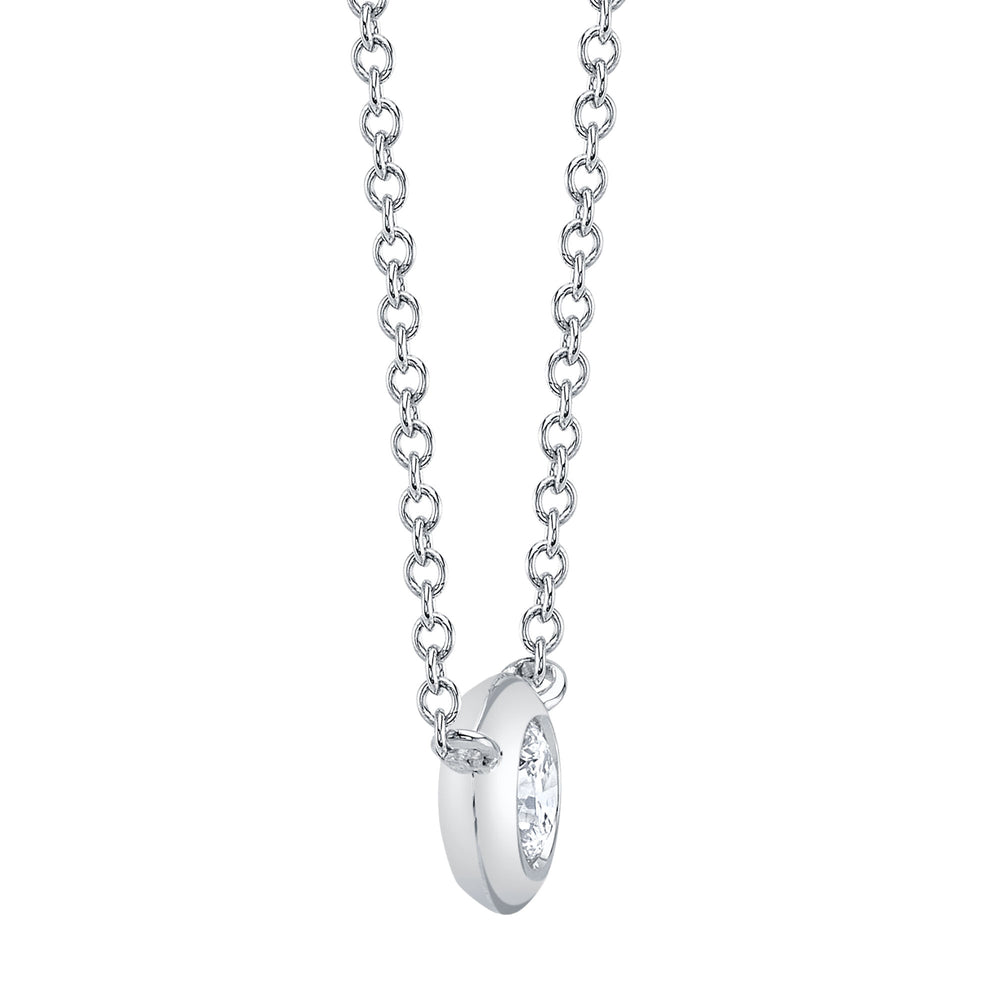 0.20Ct 14K W/G Diamond Bezel Necklace