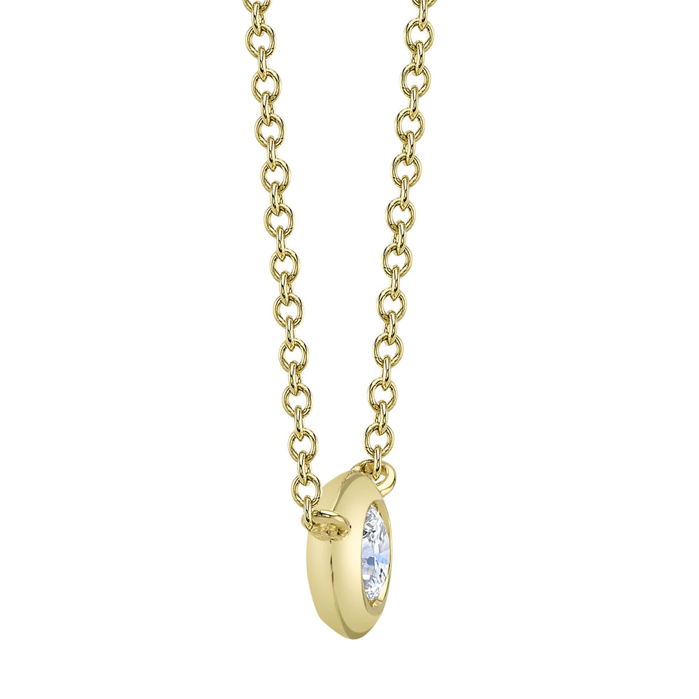0.20Ct 14K Y/G Diamond Bezel Necklace