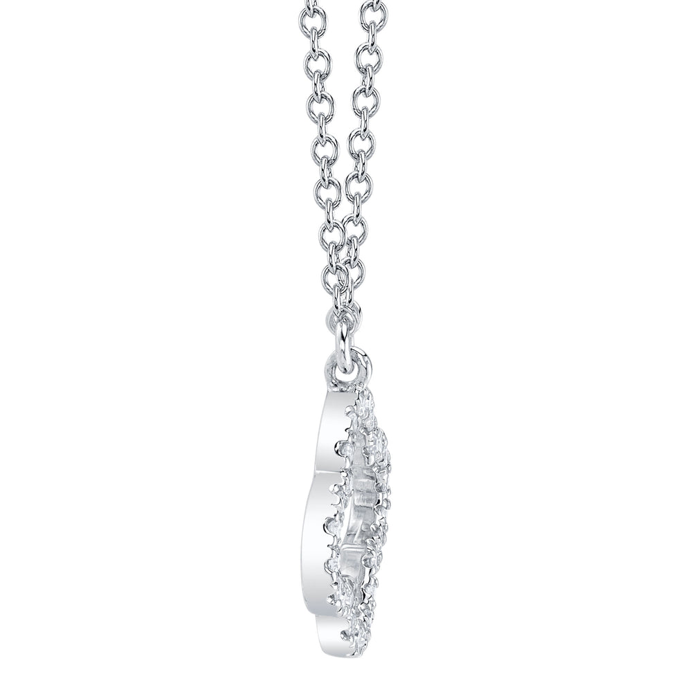 0.08Ct 14K W/G Diamond Clover Necklace