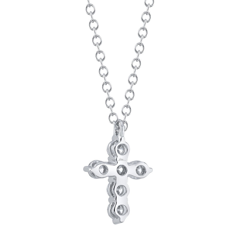 0.25Ct 14K W/G Diamond Cross Necklace