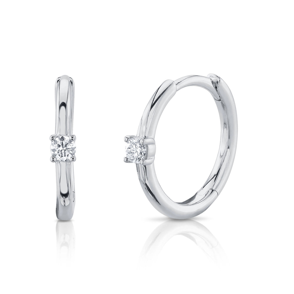 0.08Ct 14K W/G Diamond Huggie Earring