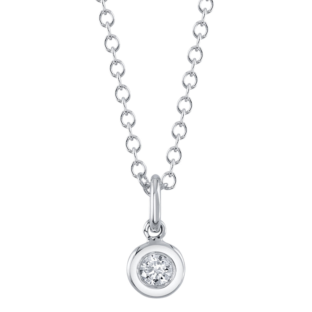 0.05Ct 14K W/G Diamond Bezel Necklace