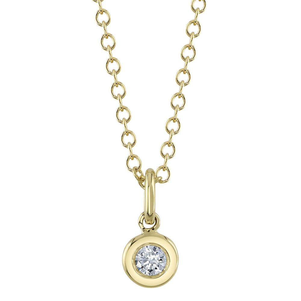 0.05Ct 14K Y/G Diamond Bezel Necklace