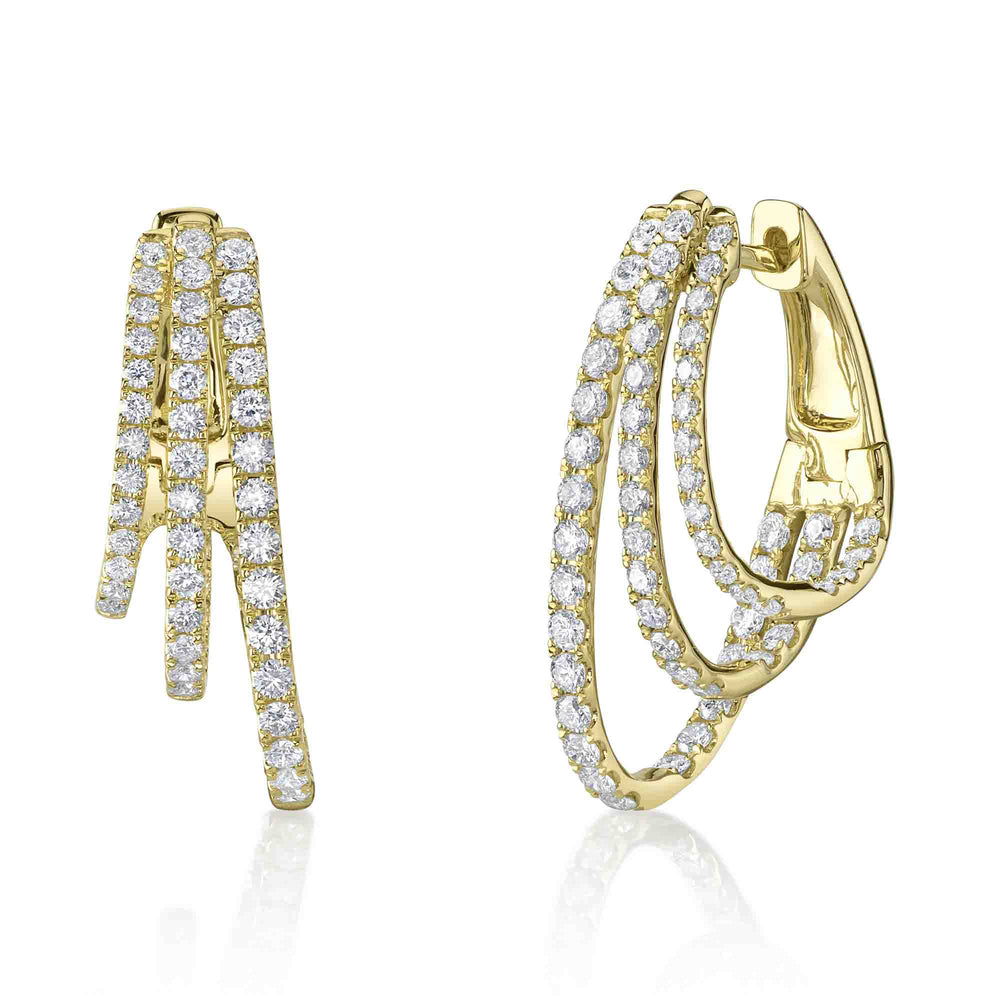 1.58Ct 14K Y/G Diamond Oval Hoop Earring