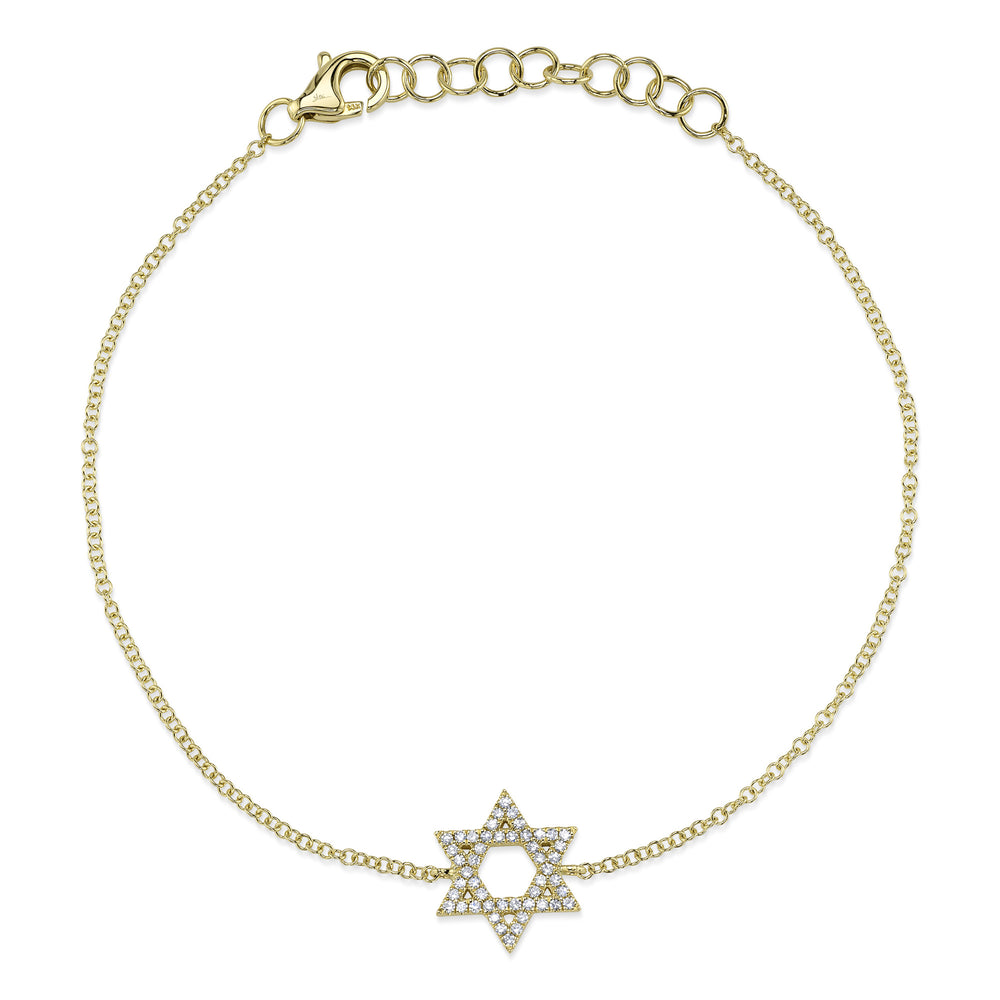 0.11Ct 14K Y/G Diamond Star Of David Bracelet